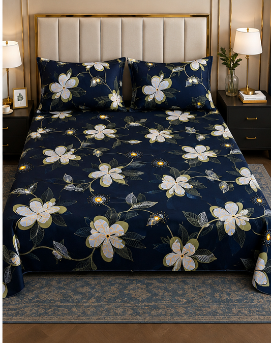 Elegant Floral Printed Bedsheet