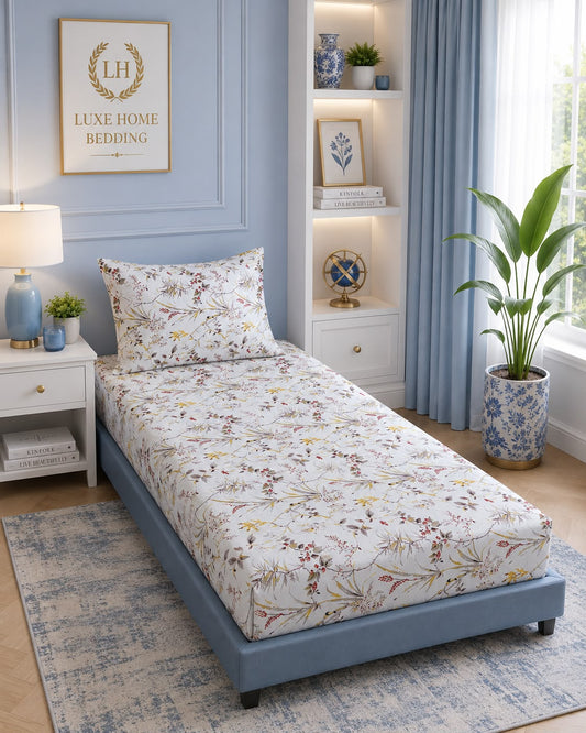 Spring Meadow – Floral Printed Bedsheet Set