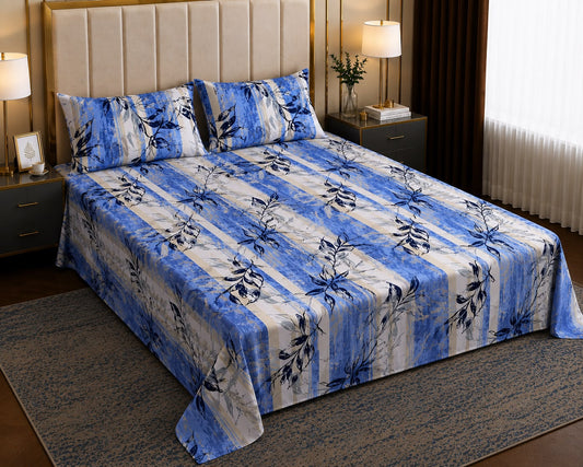 Blue Botanica – Blue Printed Bedsheet Set