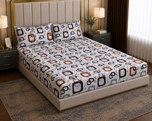 Geometric Loop Printed Bedsheet